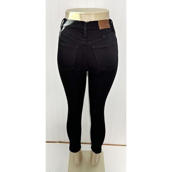 Madewell Women's 10" High Riser High Rise Skinny Skinny Jeans Black‎ 24 - Picture 4 of 15